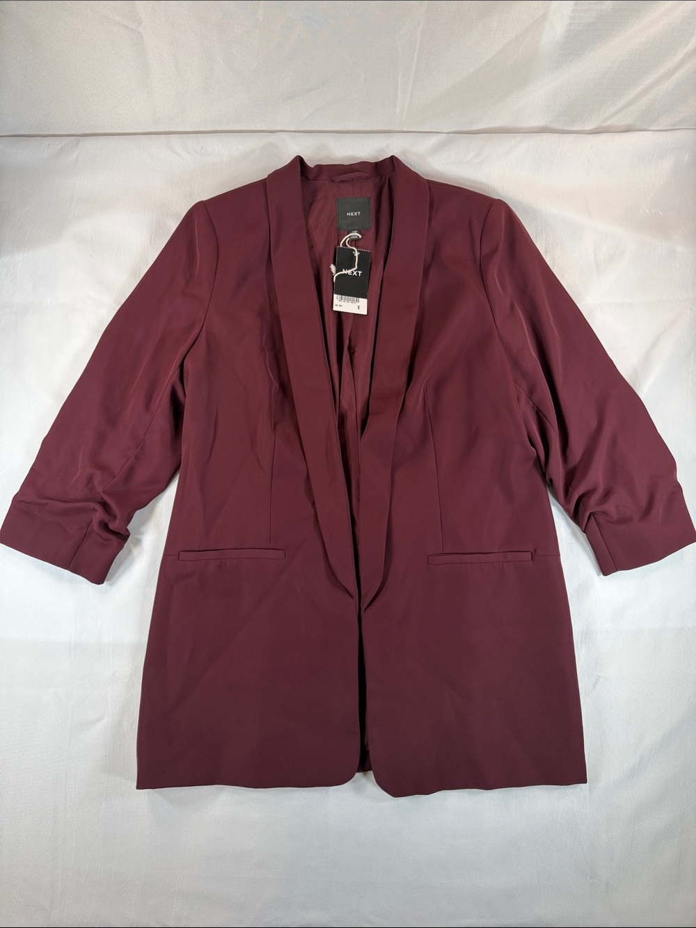 NEXT Burgundy Open Front Blazer Women’s US 14 Tall UK 18T NWT